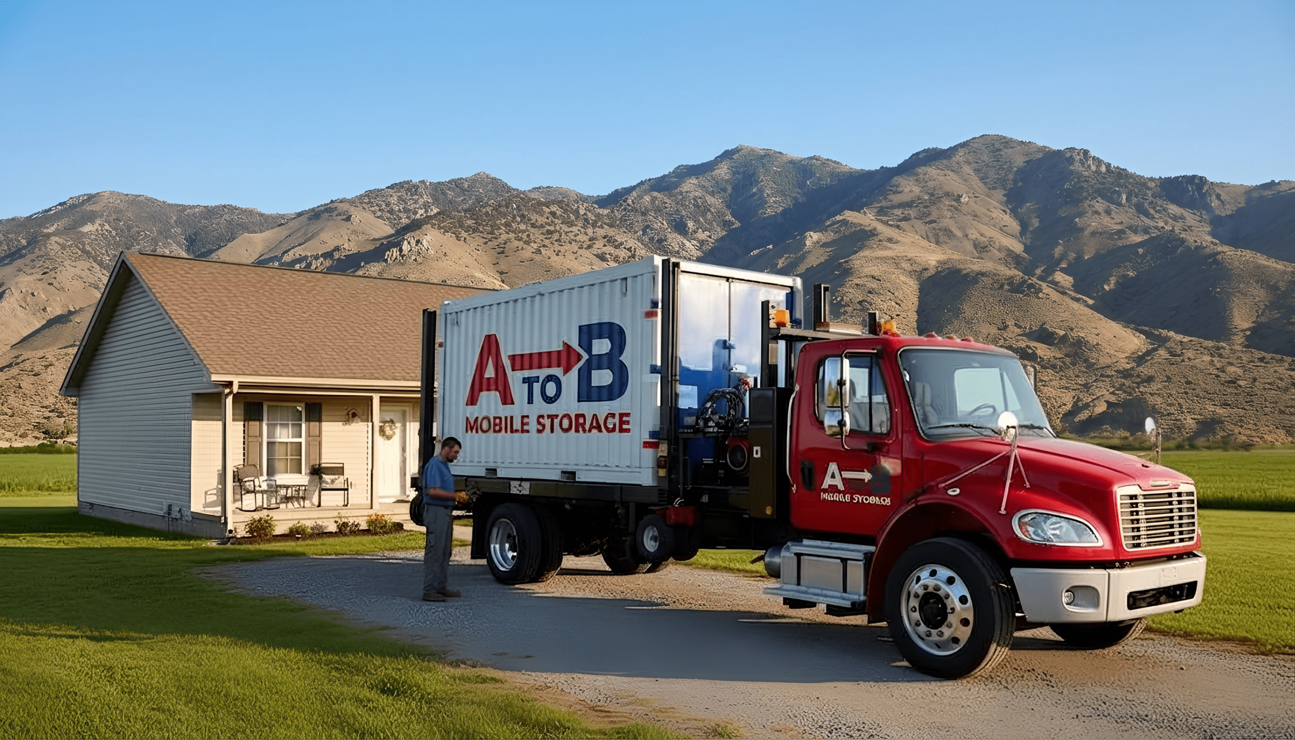 A to B mobile storage container delivered to a Northern Nevada property